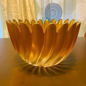 Vintage Mikasa Studio Nova Rose Gold Solaris Art Nouveau Petal Glass Art Bowl